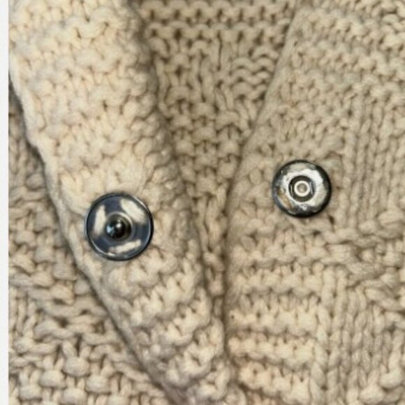 American Eagle Lambswool Cardigan Hooded Hand Knit Sweater Women's Size Large - Picture 7 of 14